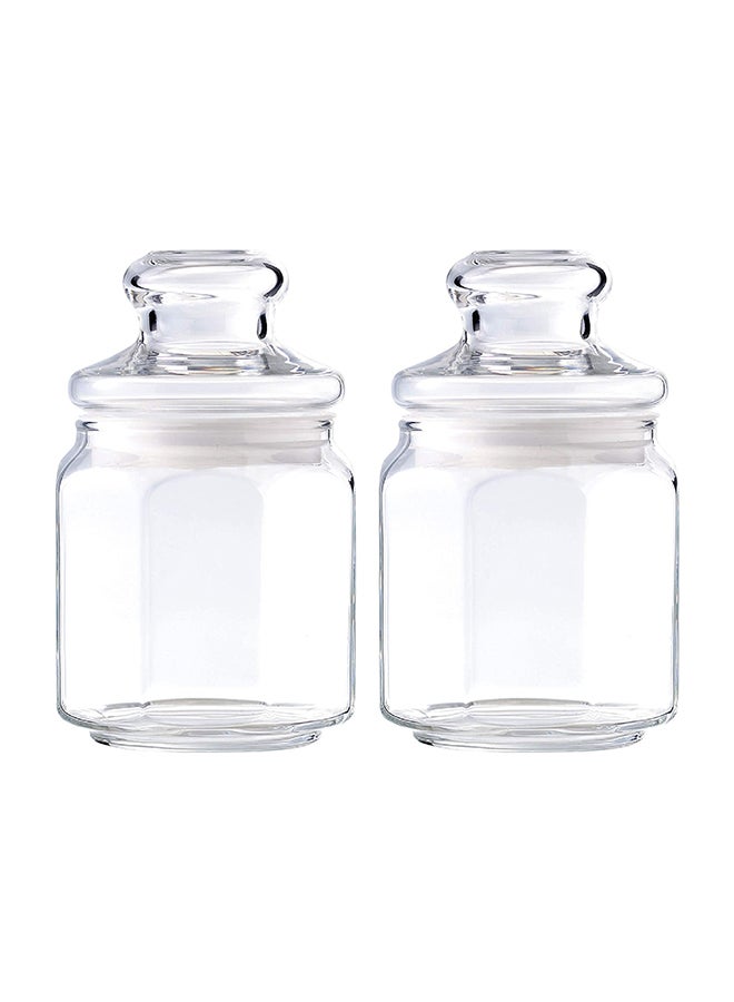 Ocean 2 Piece Glass Storage Pop Jar with Lid, 500ml Capacity - Clear - Image 1